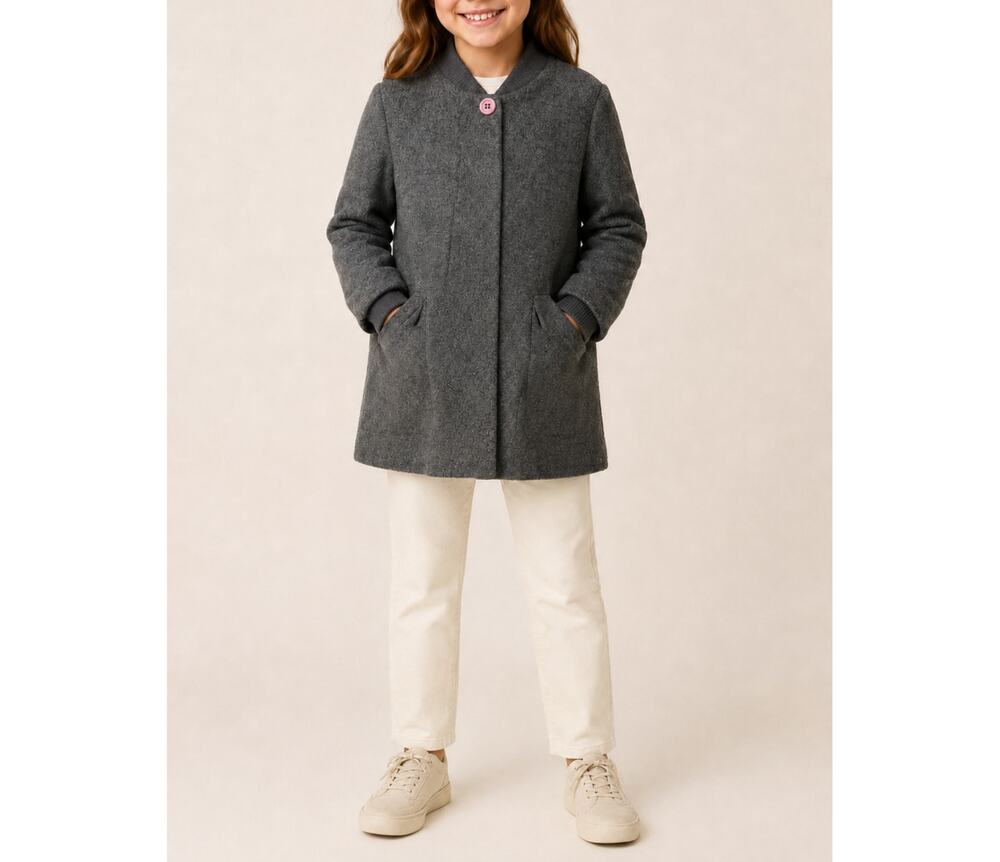 Stella McCartney Kids Girls Gray Wool Blend Stadium Coat Sz. 8yrs